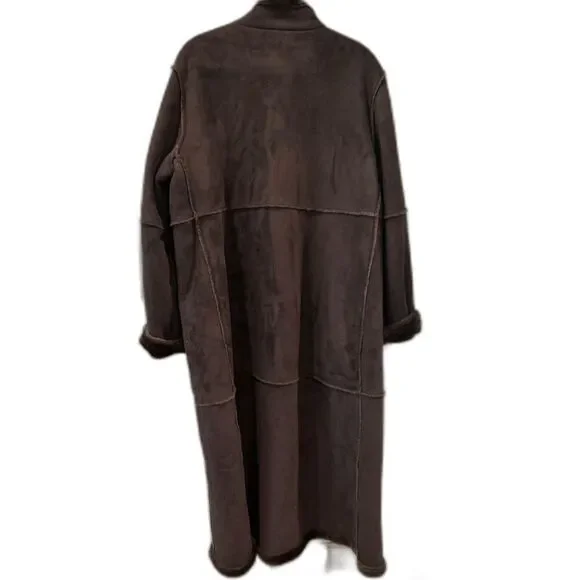 Centigrade Outerwear Brown Faux Suede Vintage Penny Lane Style  Coat - Picture 3 of 9
